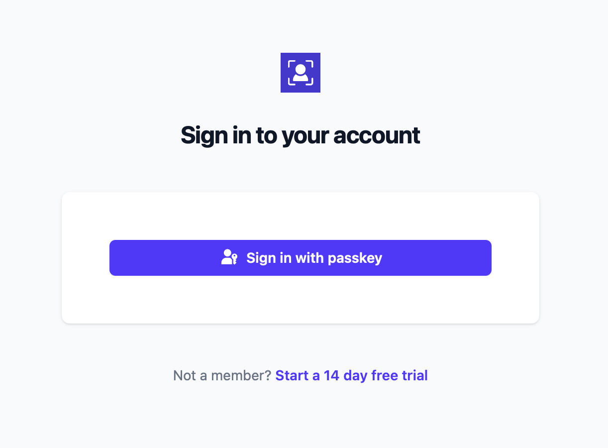 Primary authentication using passkeys