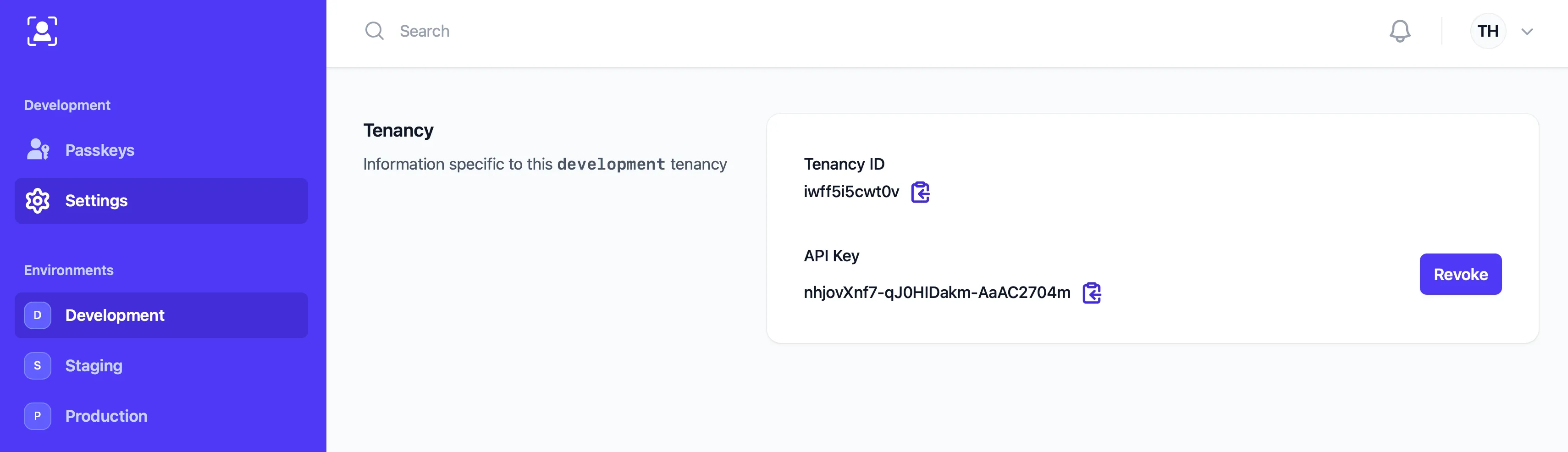Passlock tenancy settings